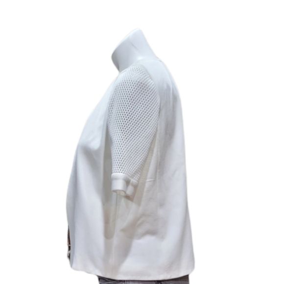 Nine West White Cardigan Short Sleeve Jacket Women's Sz 8 - Picture 4 of 13